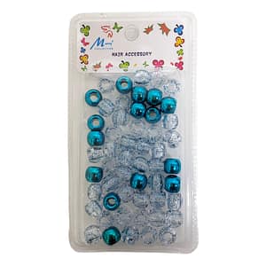 Murry Hair Accessory Glittery Transparent And Coloured Beads Light Blue