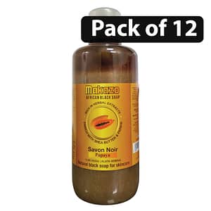 Makazo African Black Soap 977ml Papaya-Pack of 12