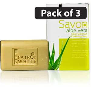 (Pack of 3) Fair & White Savon Gommant Soap Aloe 200g