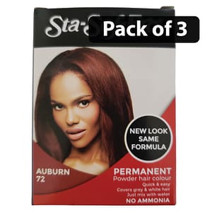 (Pack of 3) Sta-Sof-Fro Permanent Powder Hair Colour 8g Auburn 72