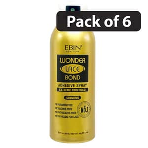 (Pack of 6) Ebin Wonder Lace Bond Extreme Firm Hold Adhesive Spray Sensitive 80ml