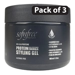 (Pack of 3) Sofnfree Black Protein Styling Gel 180ml