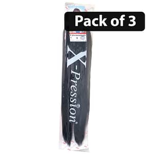 (Pack of 3) Xpression 2X Pre-Stretched Braid 52'' 1B