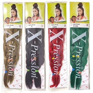 (4 Pack Mix Colors) Xpression Lagos Braid