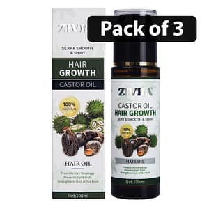 (Pack of 3) Zivra Hair Growth Castor Oil 100ml