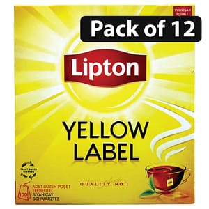 (Pack of 12) Lipton Yellow Label Tea (100 Tea Bags x 1.50g) 150g