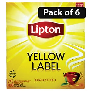 (Pack of 6) Lipton Yellow Label Tea (100 Tea Bags x 1.50g) 150g