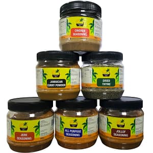 Tropical Hive Mix Seasonings Bundle (Chicken, Jerk, Jollof-600g, Allpurpose-700g) (Jamaican Curry Powder-500g, Dried Thyme-200g)
