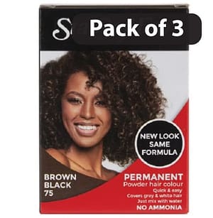 Sta-Sof-Fro Permanent Powder Hair Colour 8g Black Brown 75 x3