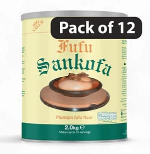 (Pack of 12) Sankofa Insatant Plantain Fufu Flour 2kg