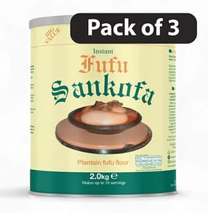 (Pack of 3) Sankofa Instant Plantain Fufu Flour 2kg