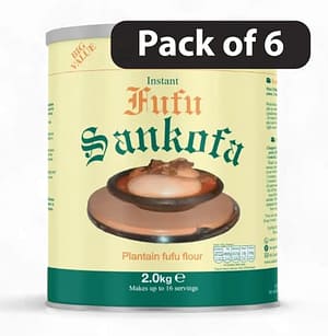 (Pack of 6) Sankofa Insatant Plantain Fufu Flour 2kg