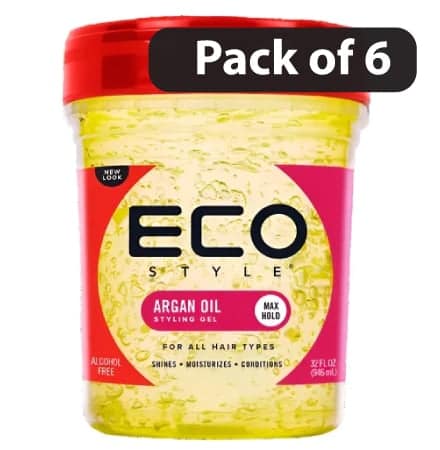 (Pack of 6) Eco Style Styling Gel Argan Oil 32oz (Pack of 6) Eco Style Styling Gel Argan Oil 32oz