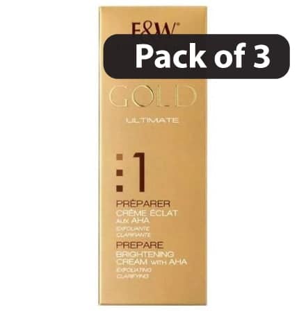 (Pack of 3) Fair & White Gold Ultimate 1 Prepare Brightening Cream with AHA 75ml 1 (Pack of 3) Fair & White Gold Ultimate 1 Prepare Brightening Cream with AHA 75ml