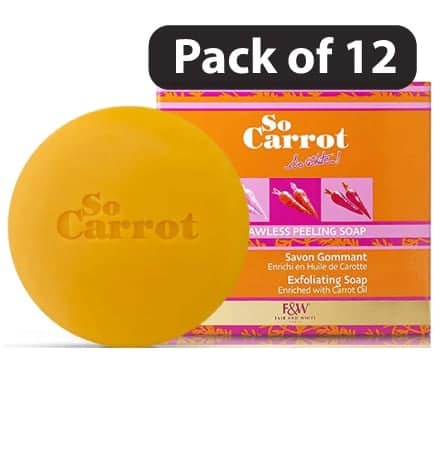 (Pack of 12) F&W So Carrot So White Exfoliating Soap 200g 1 (Pack of 12) F&W So Carrot Savon Gommant Soap 200g