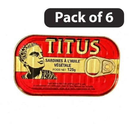Titus Sardines In Oil 125g (Pack of 6) 1 Titus Sardines In Oil 125g (Pack of 6)