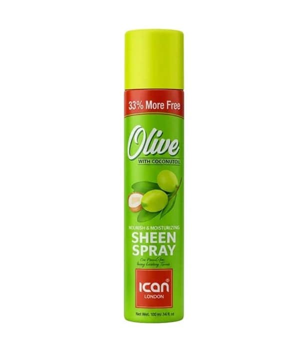 Ican London Olive Sheen Spray With Coconut Oil 100ml 1 Ican London Olive Sheen Spray With Coconut Oil 100ml
