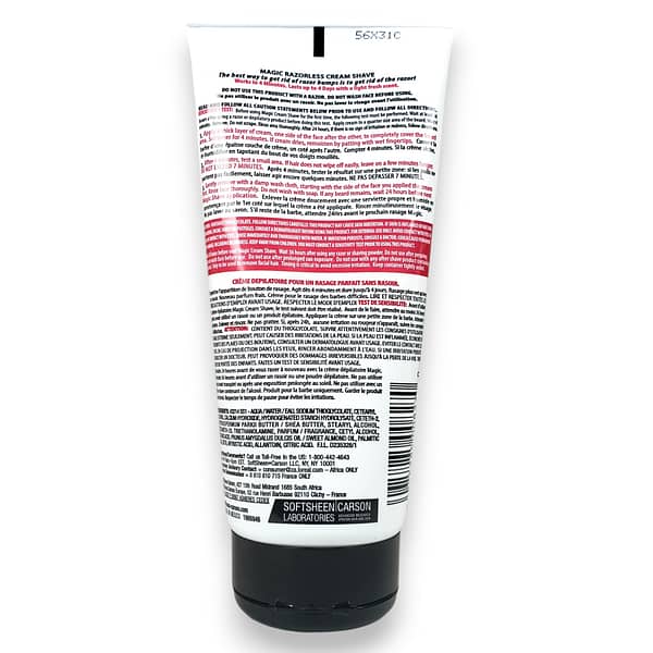 Magic Razorless Cream Shave Extra Strength 6oz Back