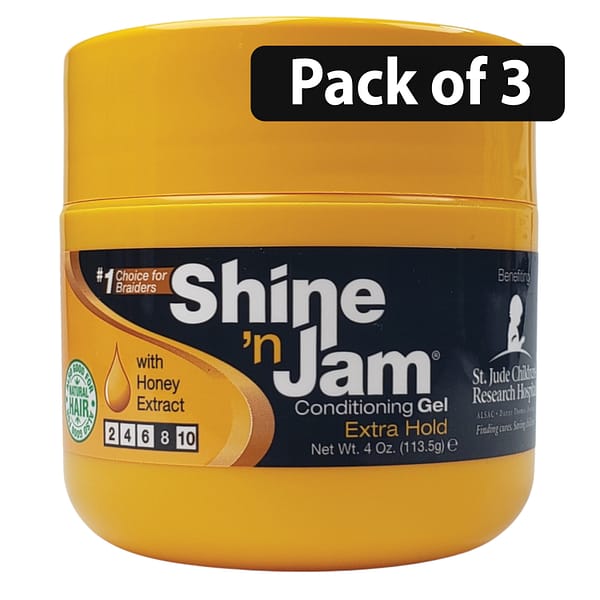 (Pack of 3) Shine 'n Jam Extra Hold Conditioning Gel 4oz