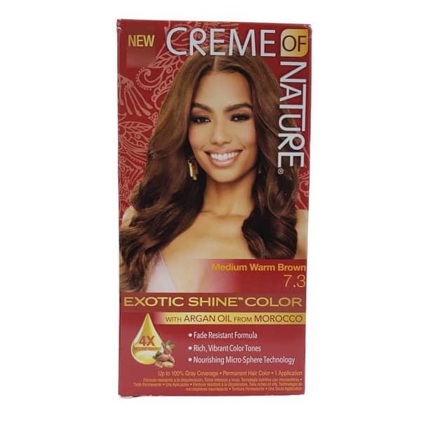 Creme Of Nature Exotic Shine Color Medium Warm Brown 7.3