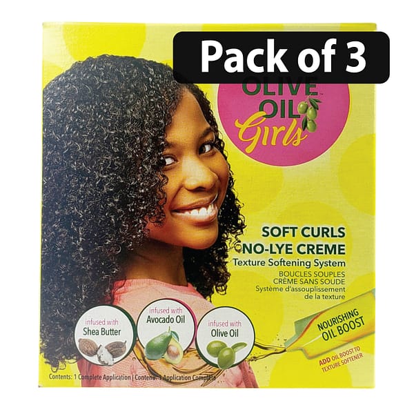 (Pack of 3) ORS Olive Oil Girls Soft Curls No Lye Texture Softening System