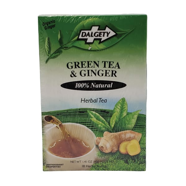 Dalgety Organic Ginger Herbal Tea (18 Herbal Teabags) Green Tea & Ginger