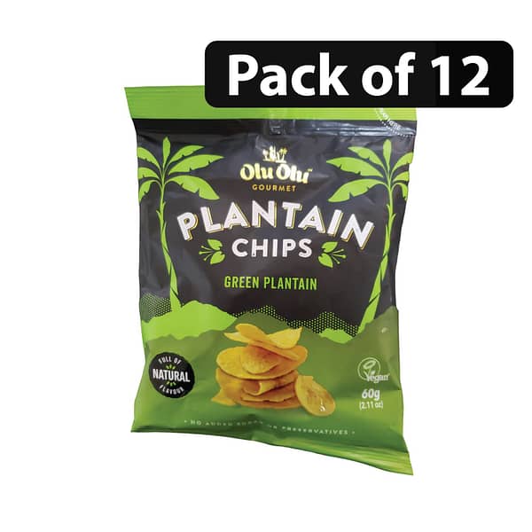 (Pack of 12) Olu Olu Green Plantain Chips 60g