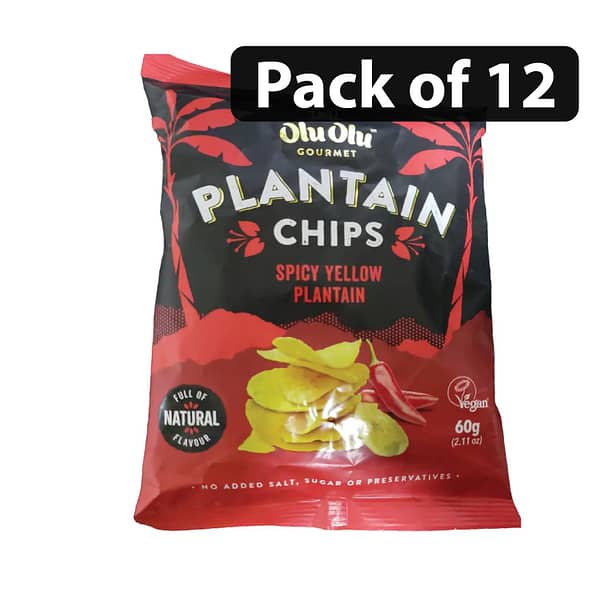 (Pack of 12) Olu Olu Plantain Chips Chilli 60g