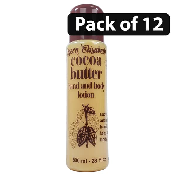 (Pack of 12) Queen Elisabeth Cocoa Butter Hand And Body Lotion 800ml