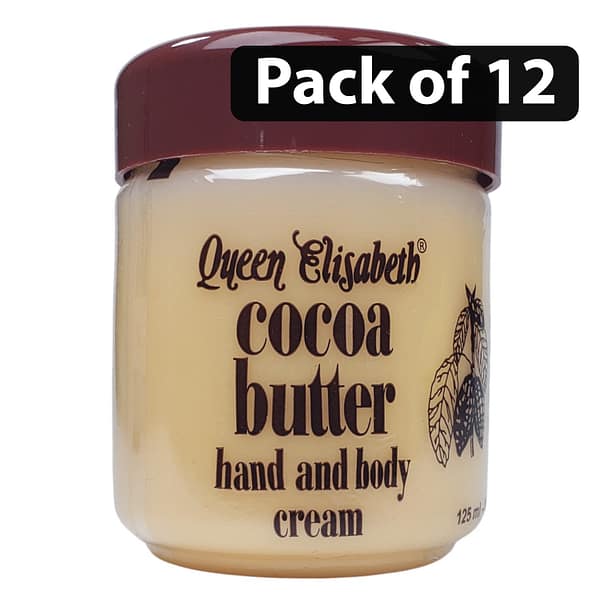 (Pack of 12) Queen Elisabeth Cocoa Butter Hand & Body Cream 125ml (Pack of 12) Queen Elisabeth Cocoa Butter Hand & Body Cream 125ml