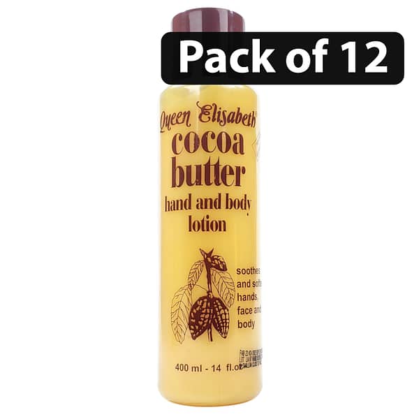 (Pack of 12) Queen Elisabeth Cocoa Butter Hand and Body Lotion 400ml