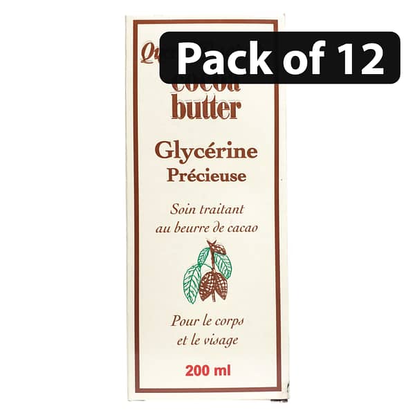 (Pack of 12) Queen Elisabeth Cocoa Butter Precious Glycerine 200ml