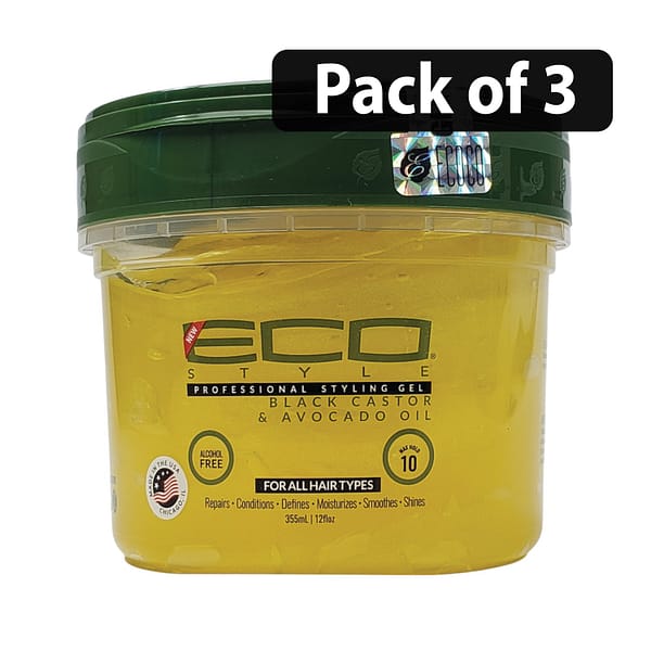 (Pack of 3) Eco Professional Styling Gel 12fl.oz355ml Avocado