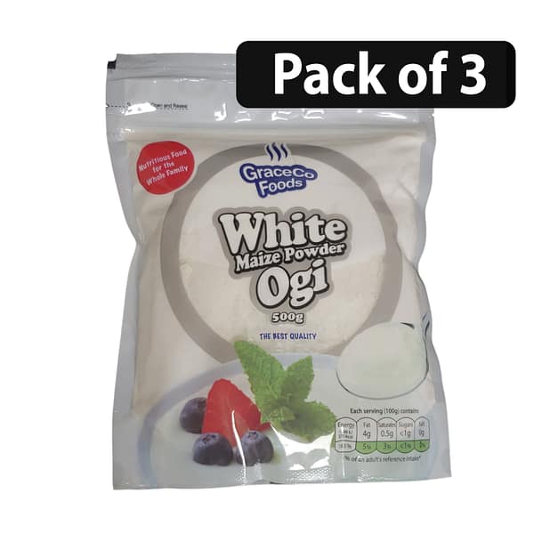 (Pack of 3) Graceco Foods Maize Powder Ogi 500g White