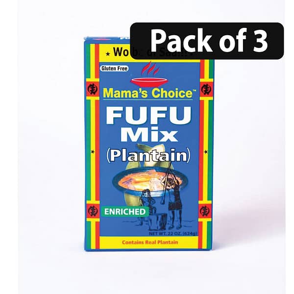 (Pack of 3) Mama's Choice Plantain Enriched Fufu Mix 22oz