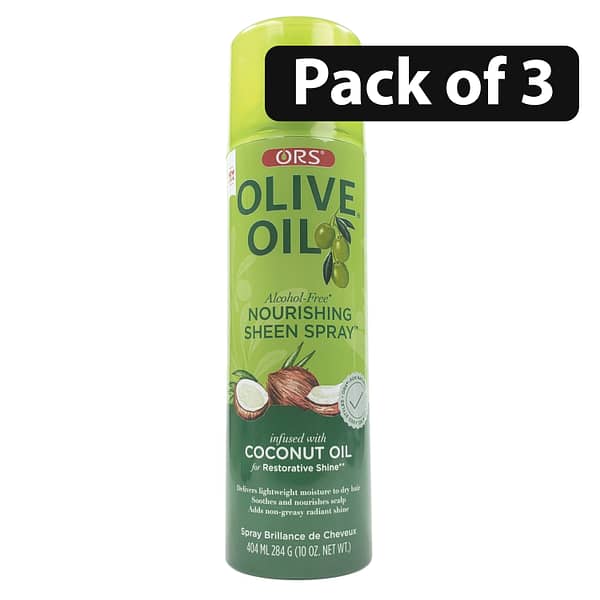 (Pack of 3) ORS Olive Oil Nourishing Sheen Spray Infused With Coconut Oil 10oz