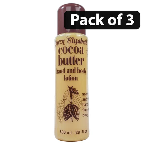 (Pack of 3) Queen Elisabeth Cocoa Butter Hand And Body Lotion 800ml (Pack of 3) Queen Elisabeth Cocoa Butter Hand And Body Lotion 800ml