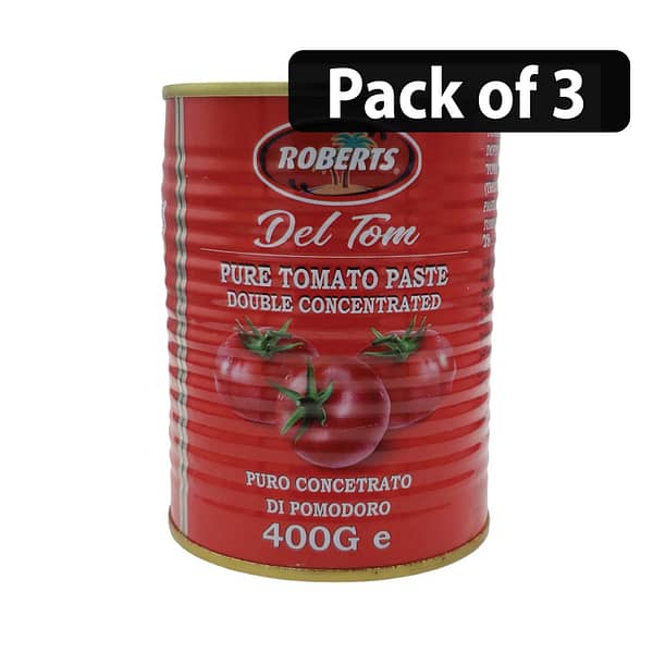 (Pack of 3) Roberts Del Tom Pure Tomato Paste 400g