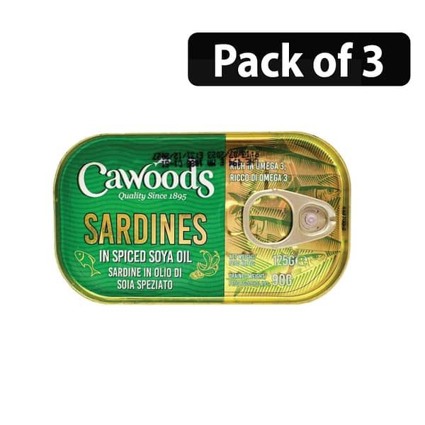 (Pack of 3)Cawoods Sardines In Oil 125g In Spiced Soya Oil
