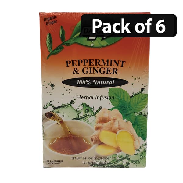 (Pack of 6) Dalgety Organic Ginger Herbal Infusion (18 Herbal Teabags)