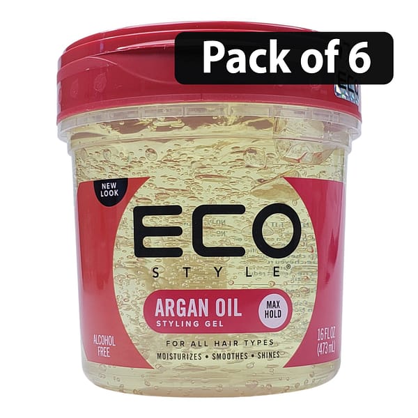 (Pack of 6) Eco Styling Gel Argan Oil 16oz