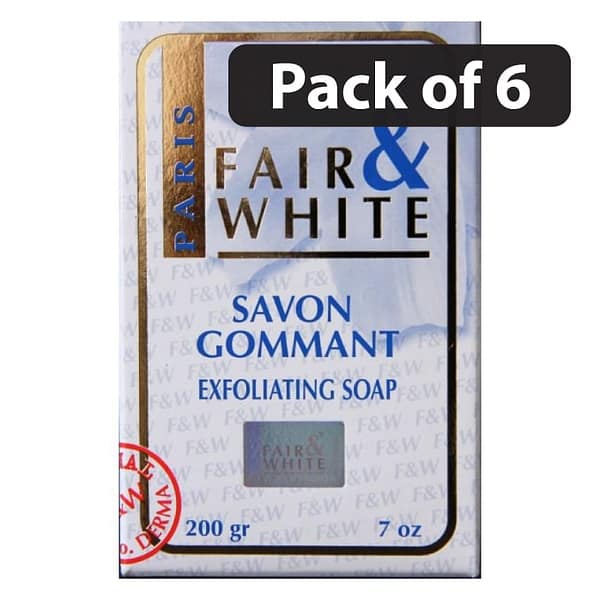 (Pack of 6) Fair & White Paris Savon Gommant Exfoliating Soap 7oz