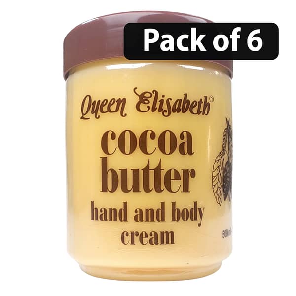 (Pack of 6) Queen Elisabeth Cocoa Butter Hand & Body Cream 500ml