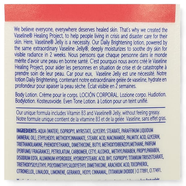 Vaseline Non Greasy Daily Brightening Body Lotion 600ml content
