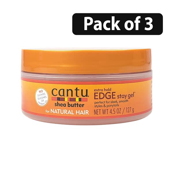 (Pack of 3) Cantu shea butter for Natural Hair Edge Stay Gel 4.5oz
