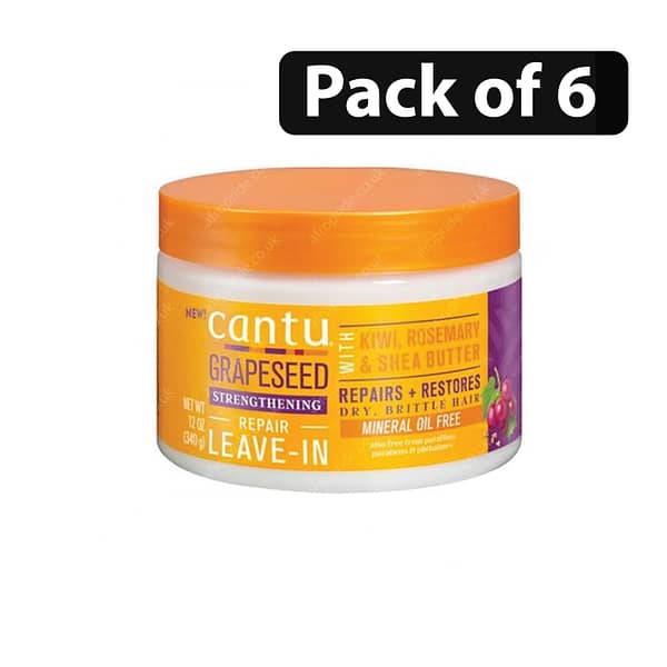 (Pack of 6) Cantu Grapeseed Leave-In Strengthening Repair Cream 12oz