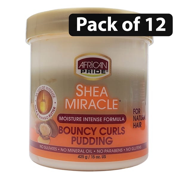 (Pack of 12) African Pride Shea Miracle Bouncy Curls Pudding 15oz