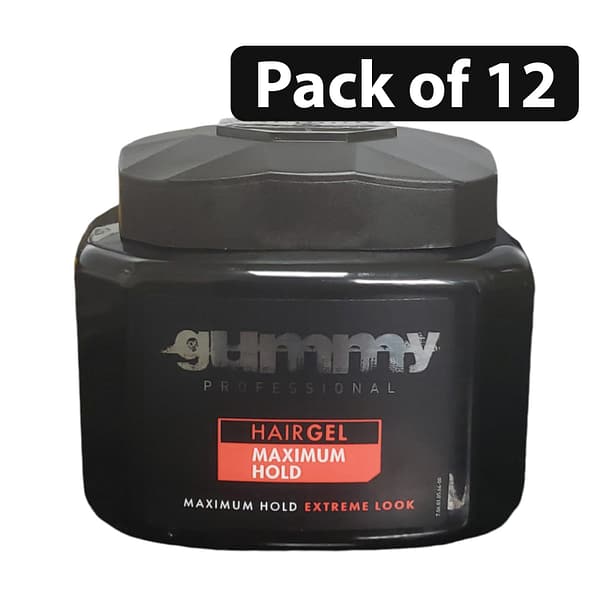 (Pack of 12) Gummy Professional Maximum Hold Extreme Look Hair Gel 700ml