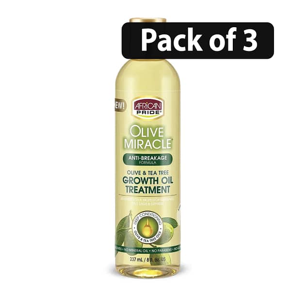 (Pack of 3) African Pride Olive & Tea Tree Growth Oil Treatment 8oz