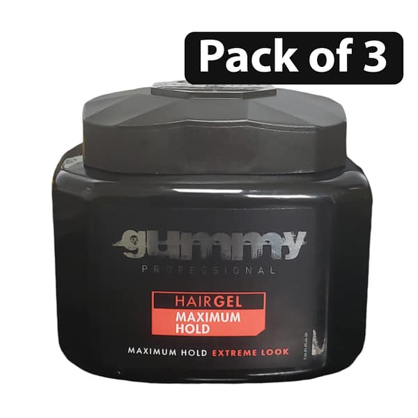 (Pack of 3) Gummy Professional Maximum Hold Extreme Look Hair Gel 700ml